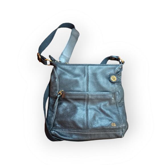 The Sak Iris Black leather crossbody shoulder Bag Purse - Picture 8 of 9